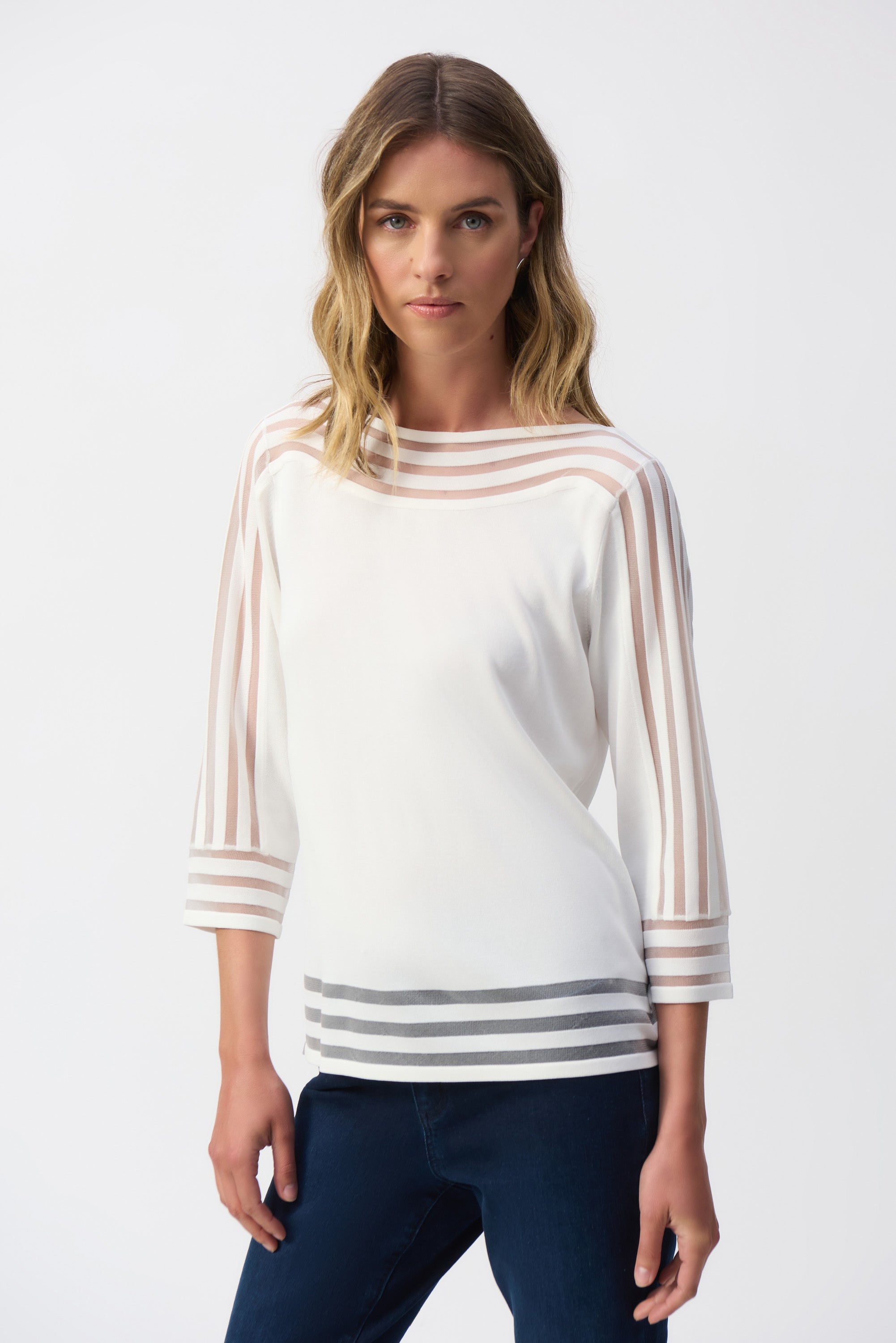 Ecru trui met details van nylon Joseph Ribkoff