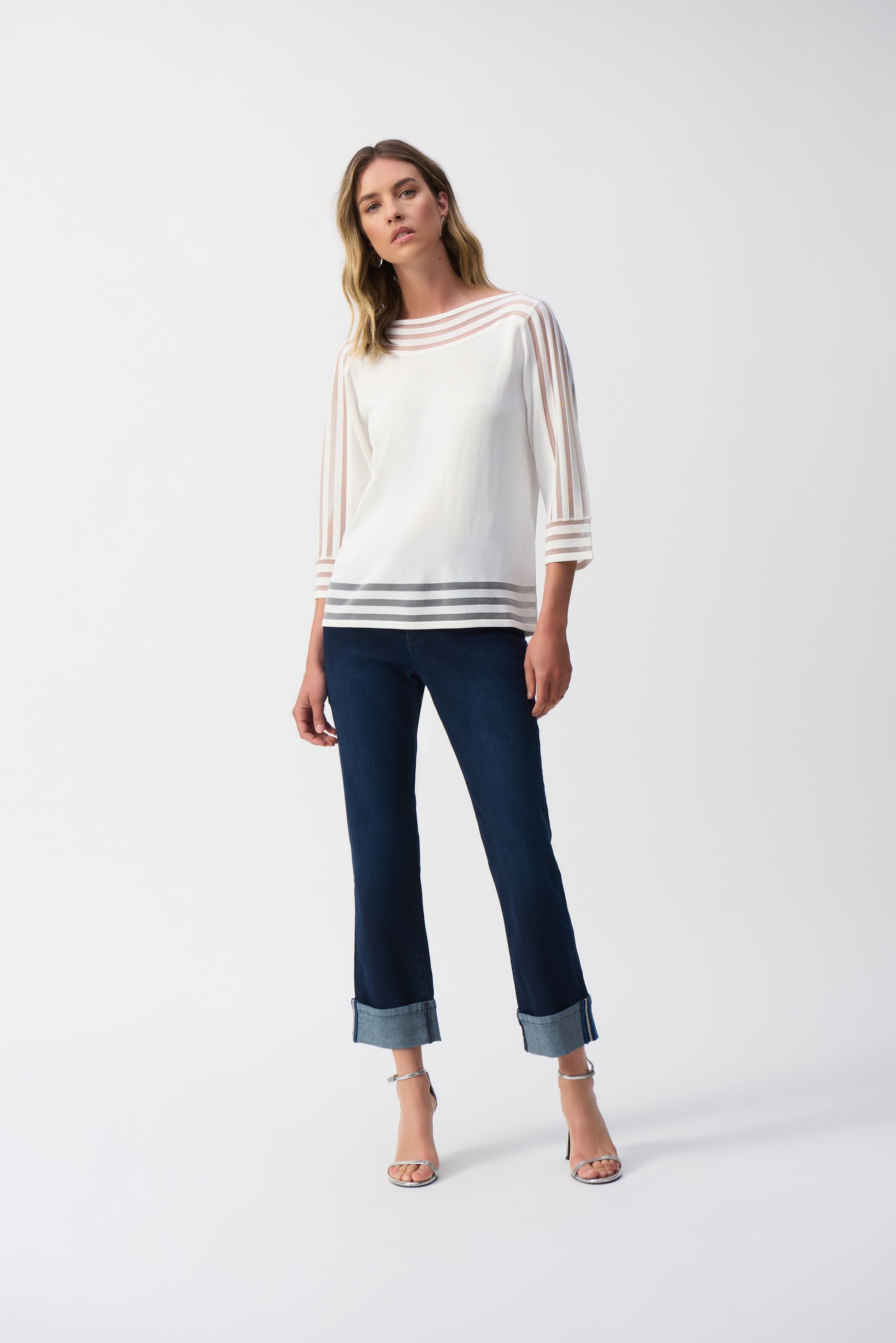 Ecru trui met details van nylon Joseph Ribkoff