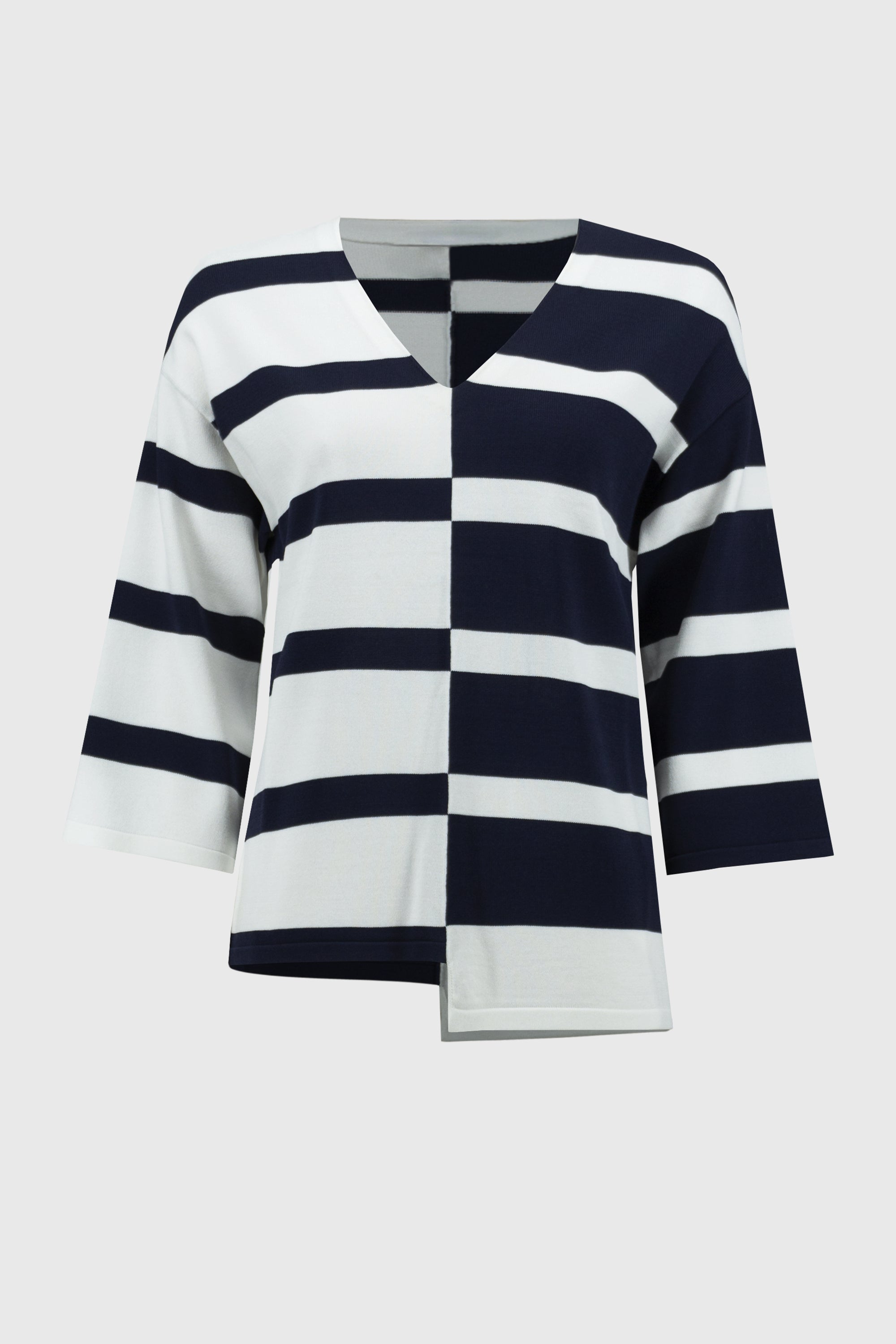 Pull blanc à rayures bleu foncé Joseph Ribkoff