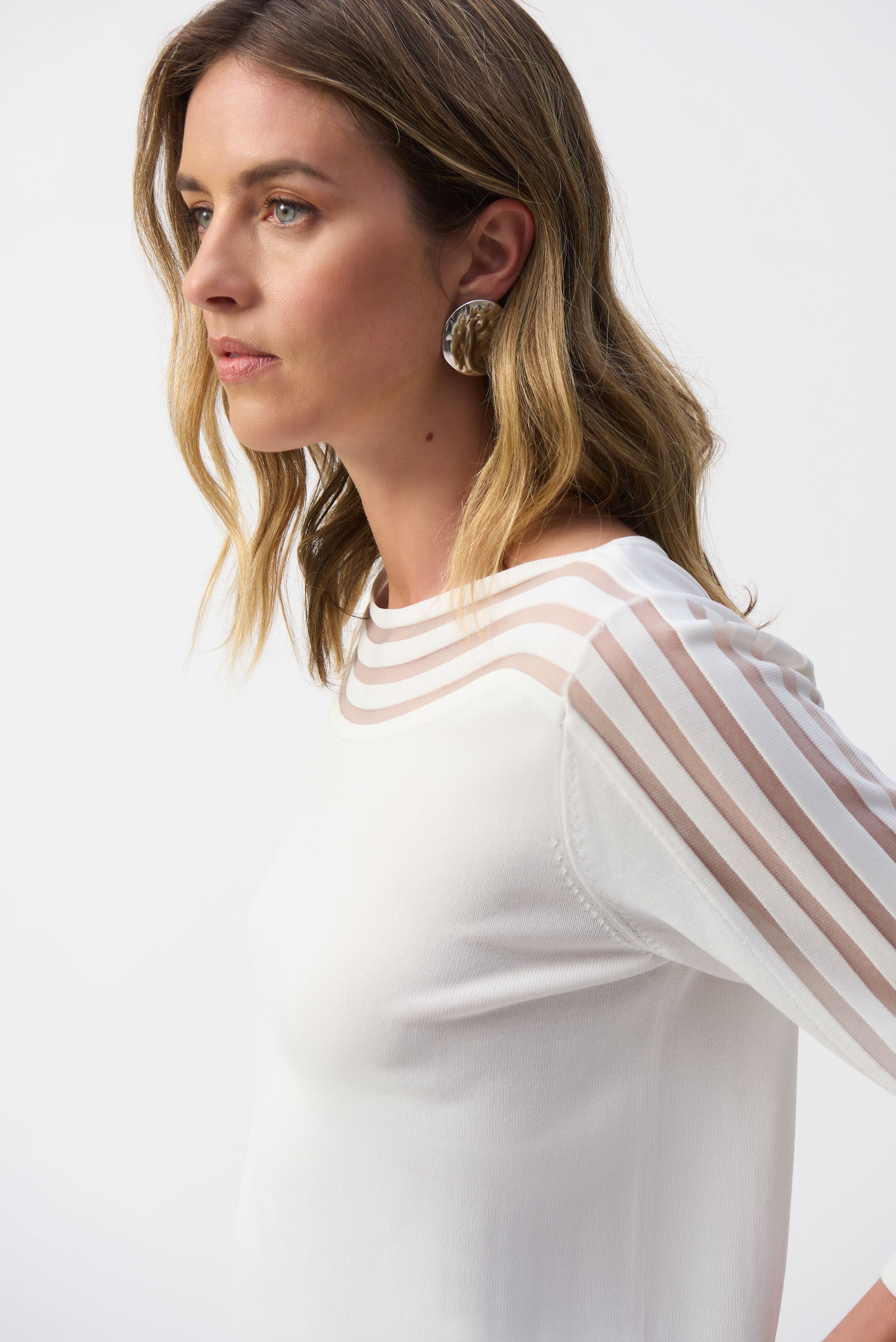 Ecru trui met details van nylon Joseph Ribkoff