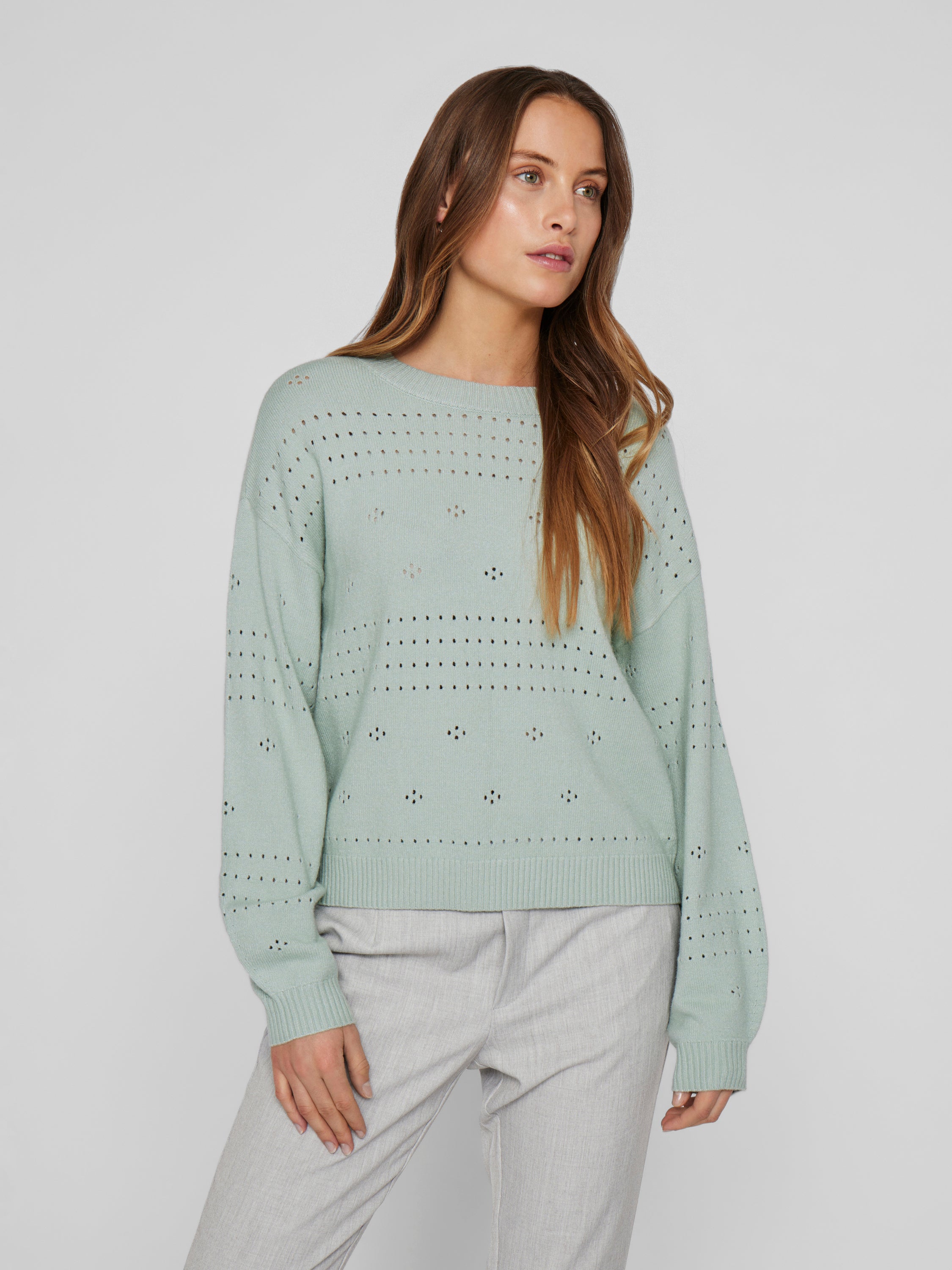 Lichtgroene pull met boothals Viril Vila