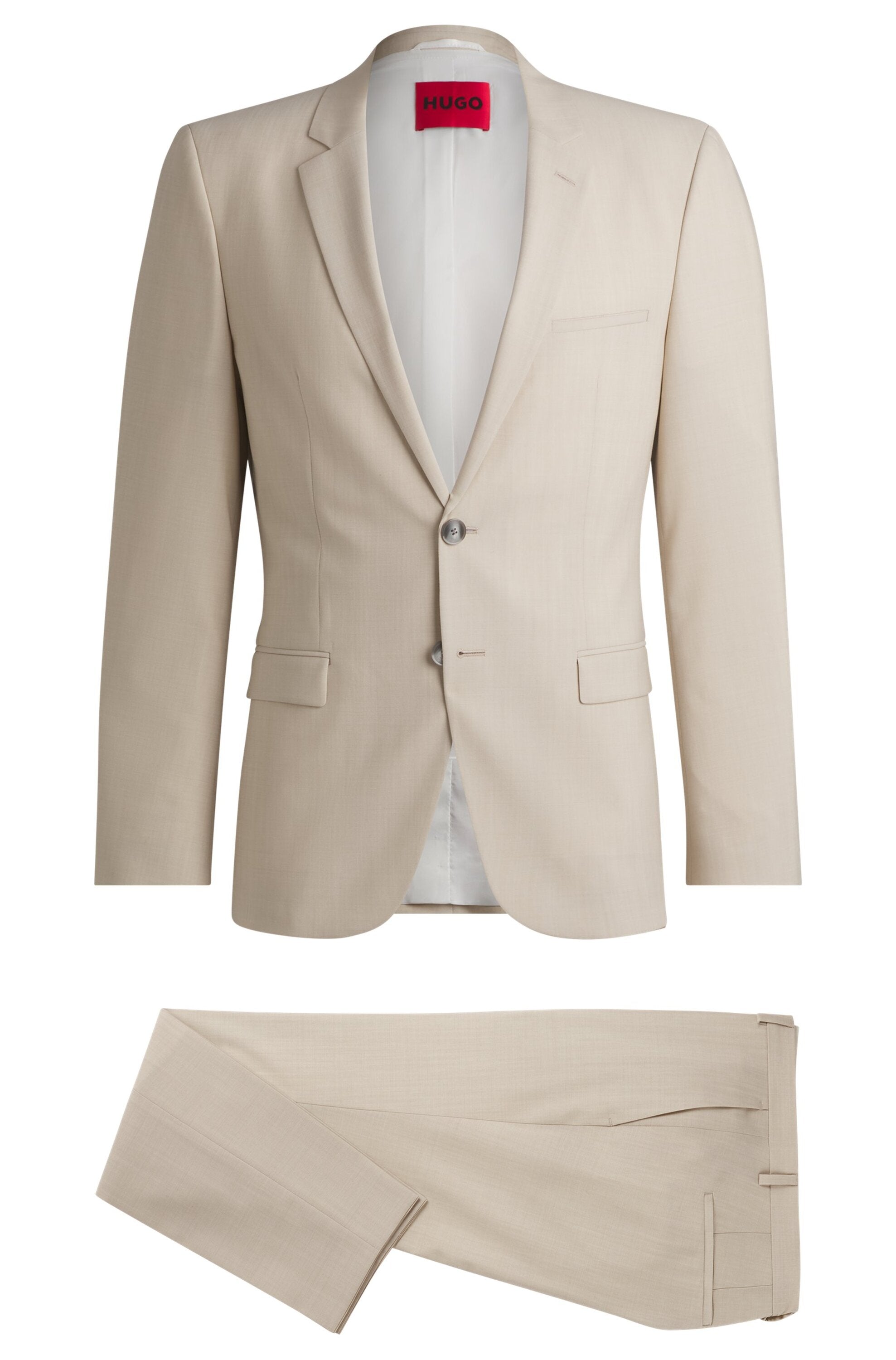 2-delig beige kostuum Hugo Boss