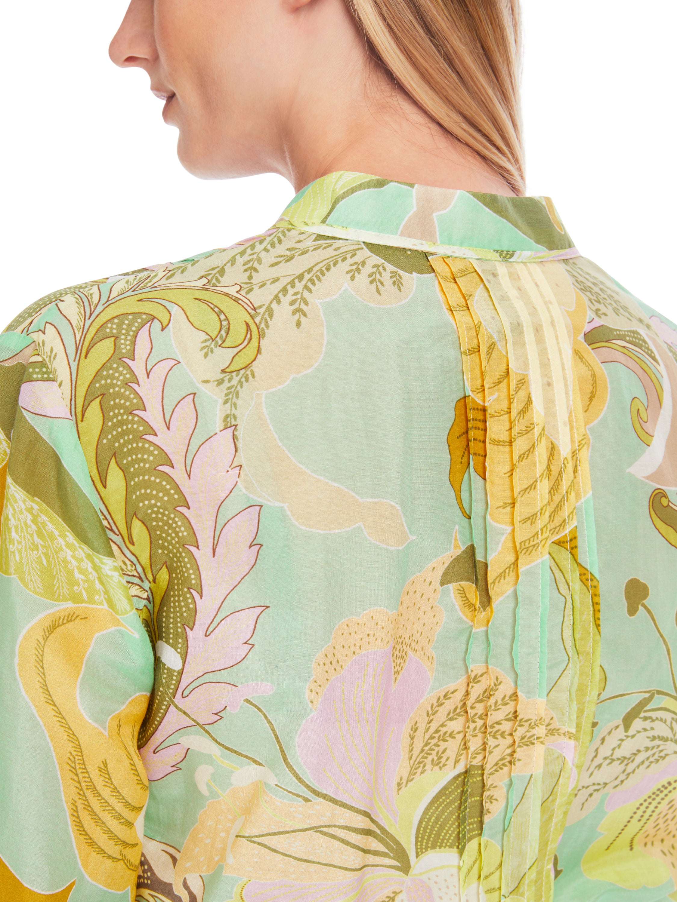Blouse multicolore en coton à manches longues, collection Marc Cain
