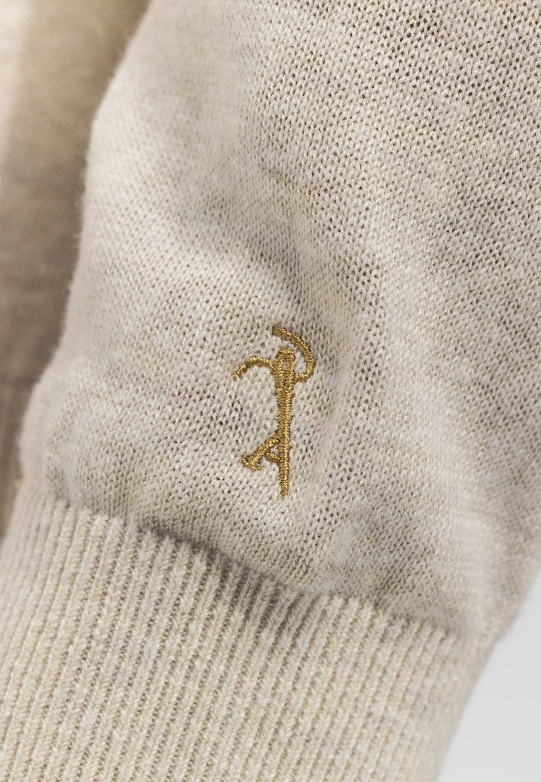 Pull en lin beige à col rond et manches longues State of Art