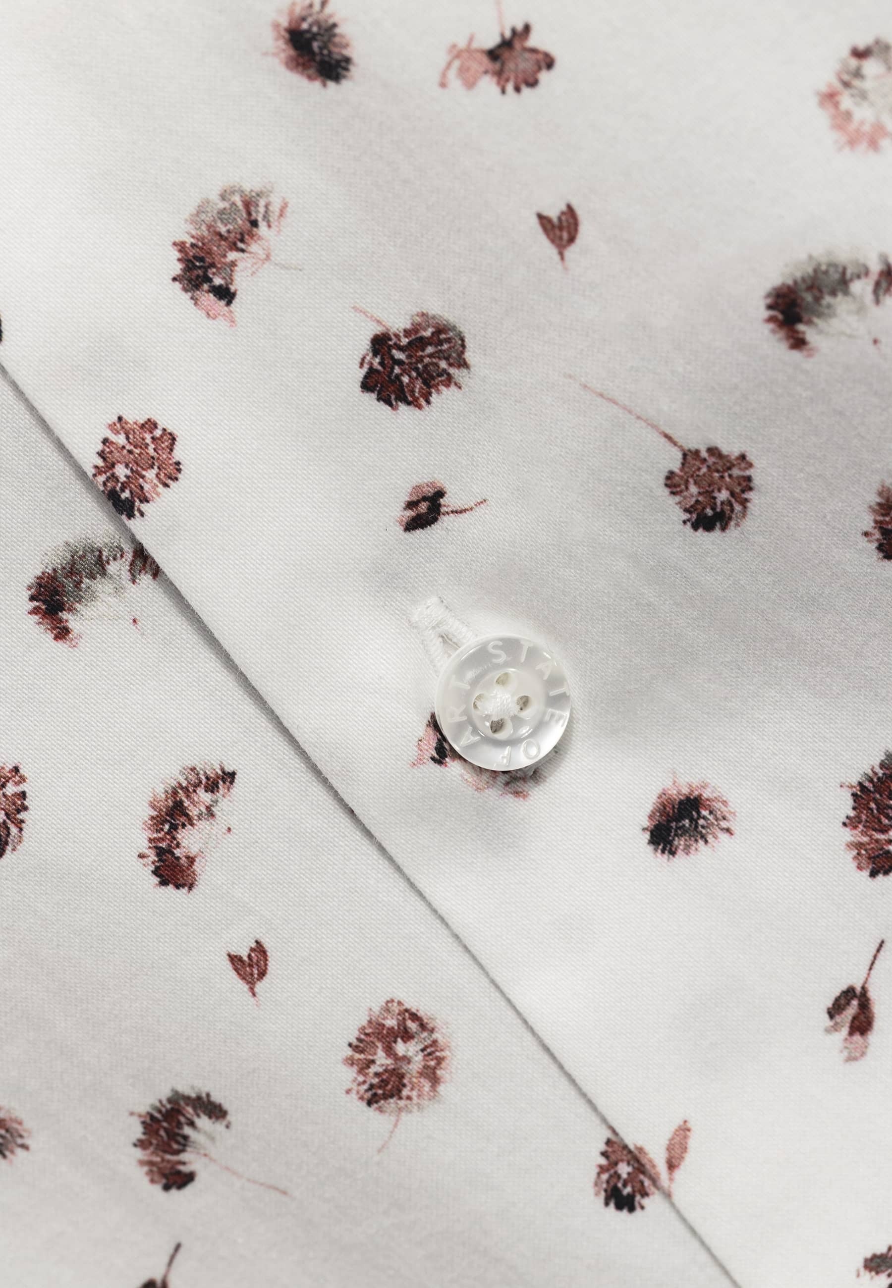 Wit hemd met bloemenprint (regular fit) en lange mouwen State Of Art
