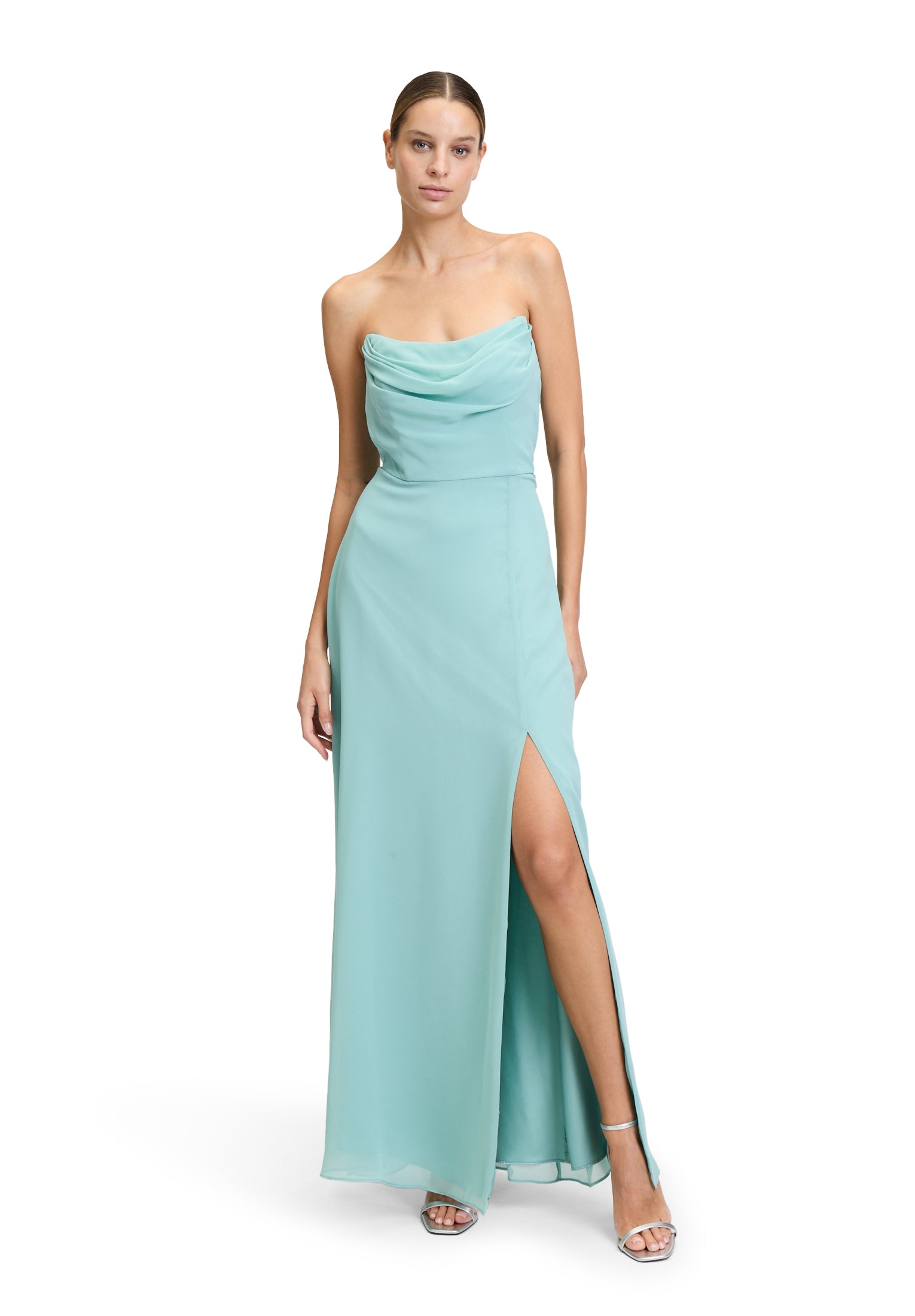 Muntgroene maxi feestjurk Vera Mont