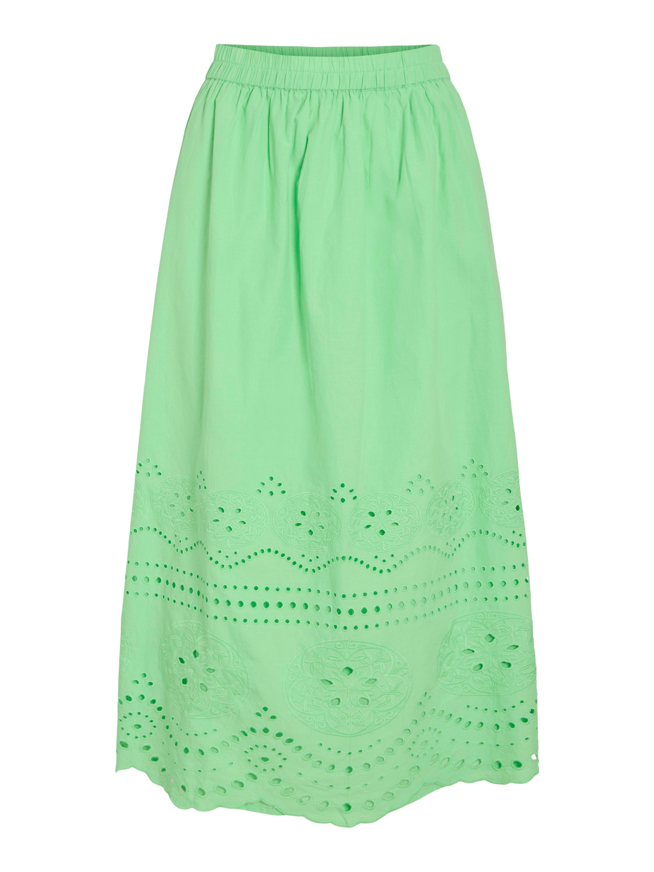 Jupe verte évasée brodée Vimette Vila
