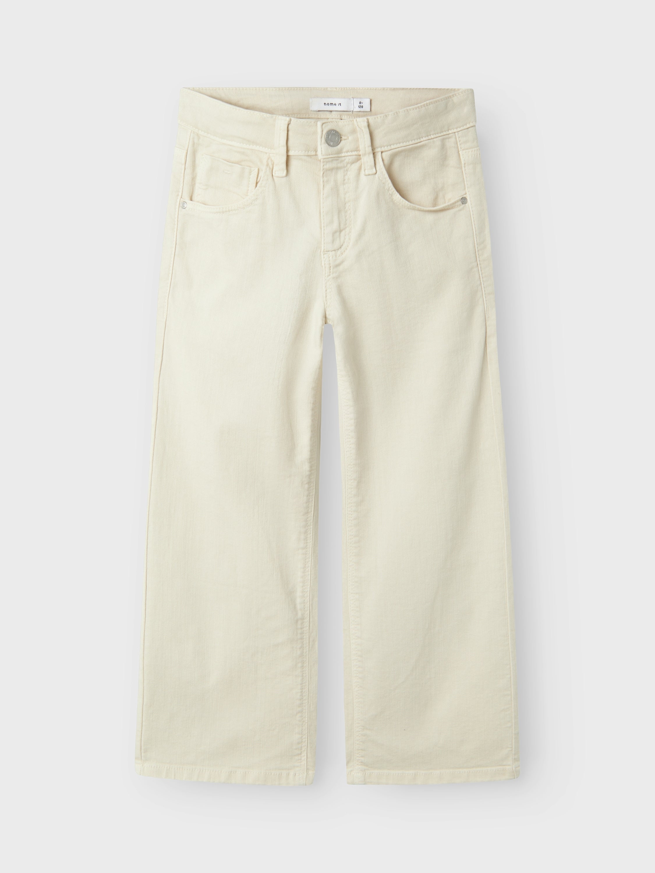 Beige wide leg jeans met hoge taille Name it