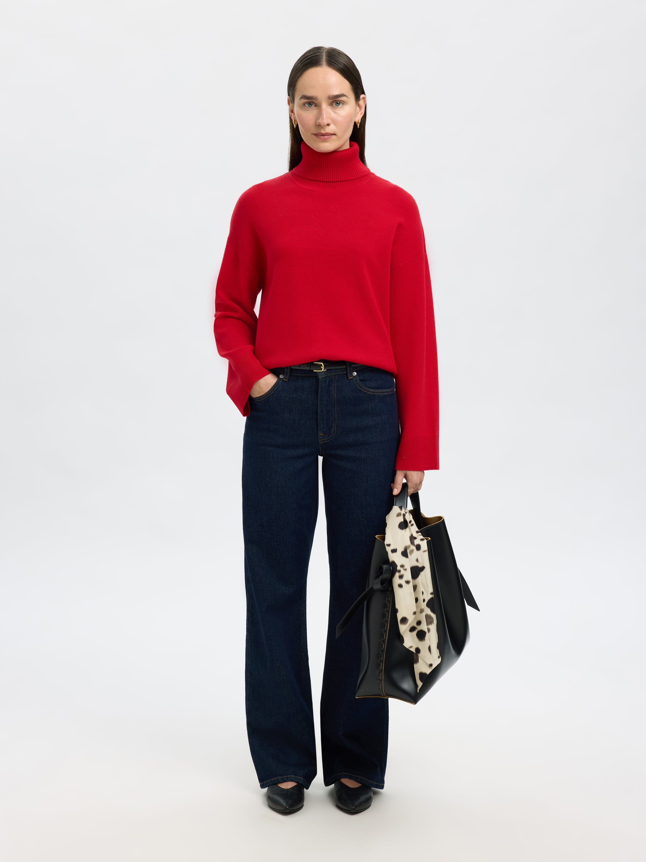Christian red trui met rolkraag Selected Femme