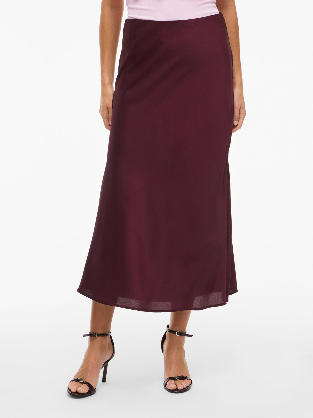 Bordeaux kleurige halflange rok Viellette Vila