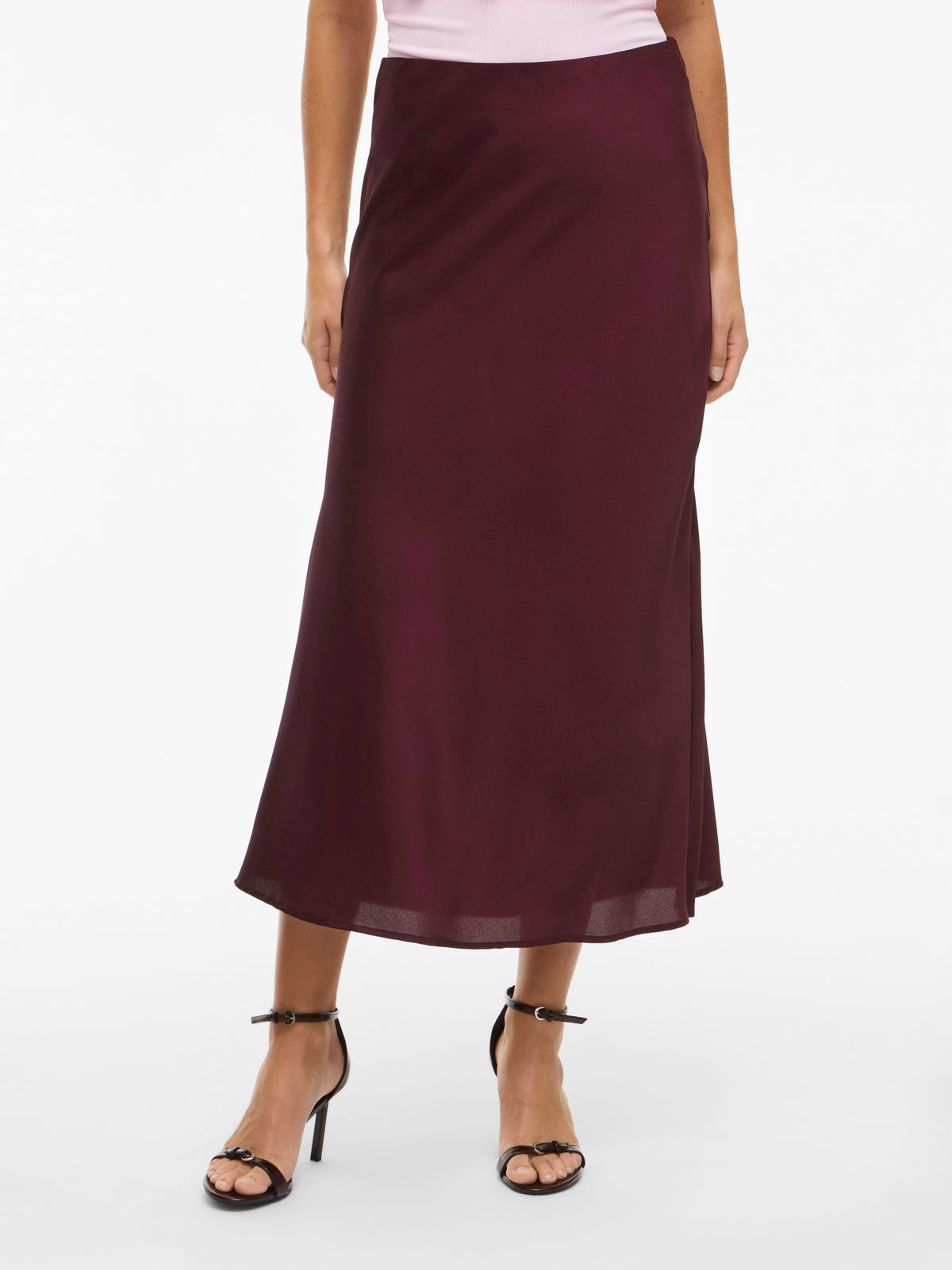 Bordeaux kleurige halflange rok Viellette Vila