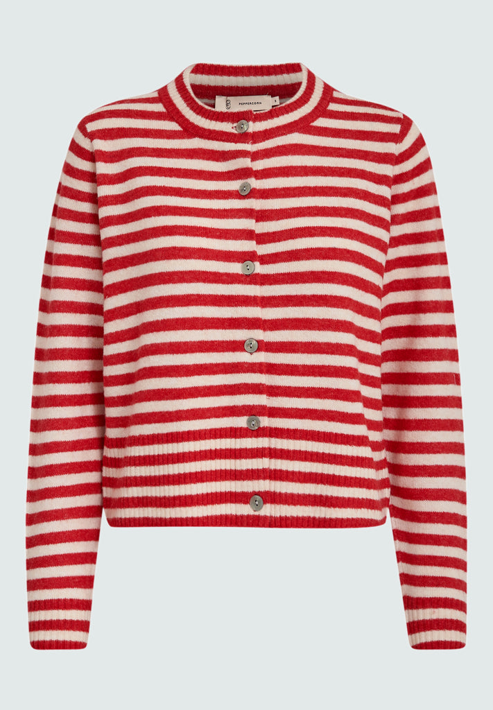 Gilet écru à rayures rouges Fabienne Peppercorn