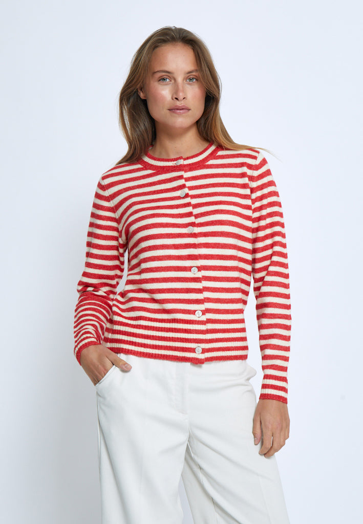 Ecru Cardigan met rode strepen Fabienne Peppercorn