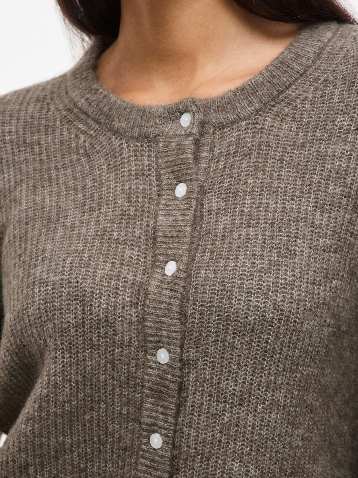 Taupe kleurige cardigan Vilory Vila