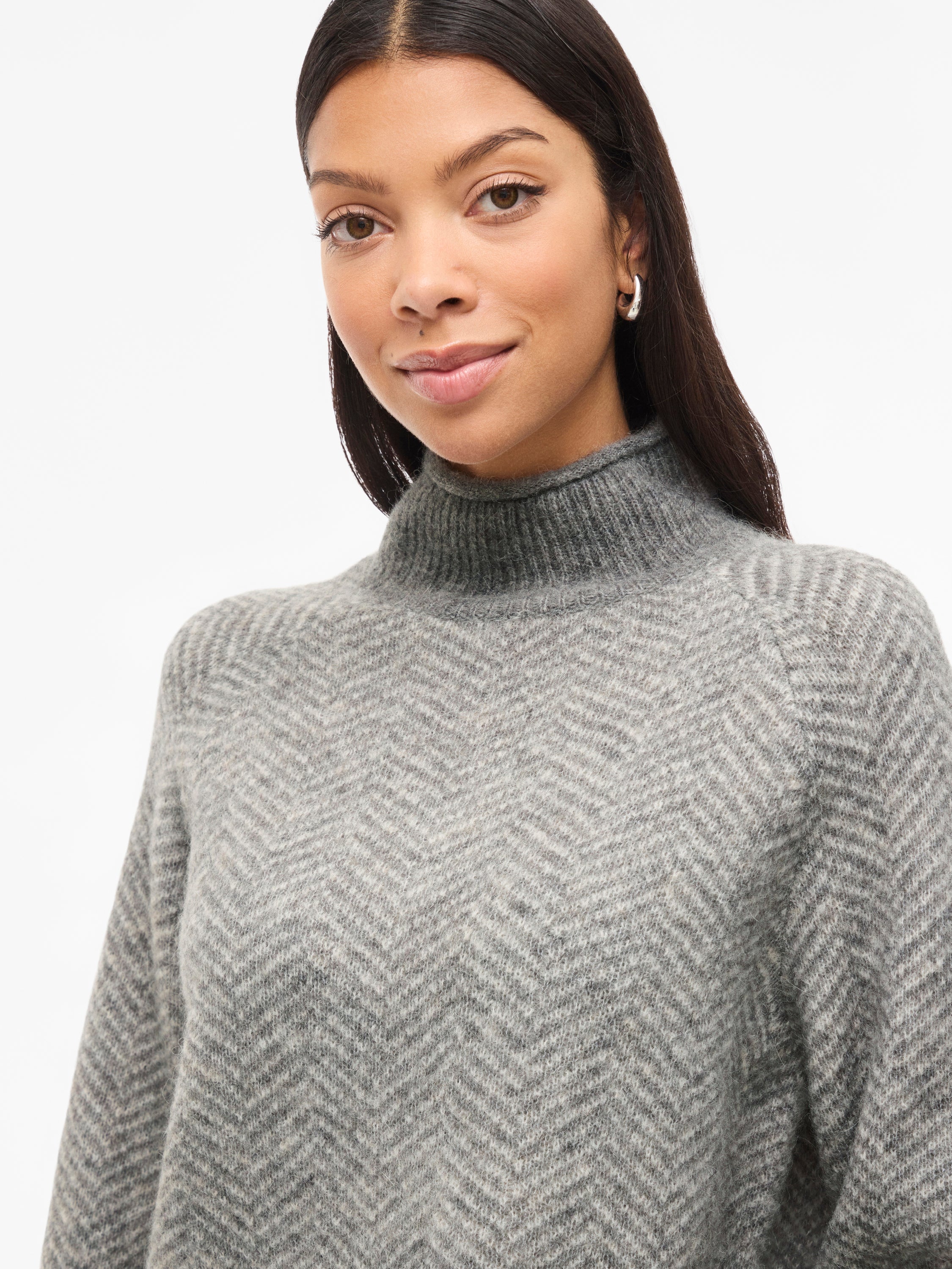 Medium grey/egg trui met details Vila
