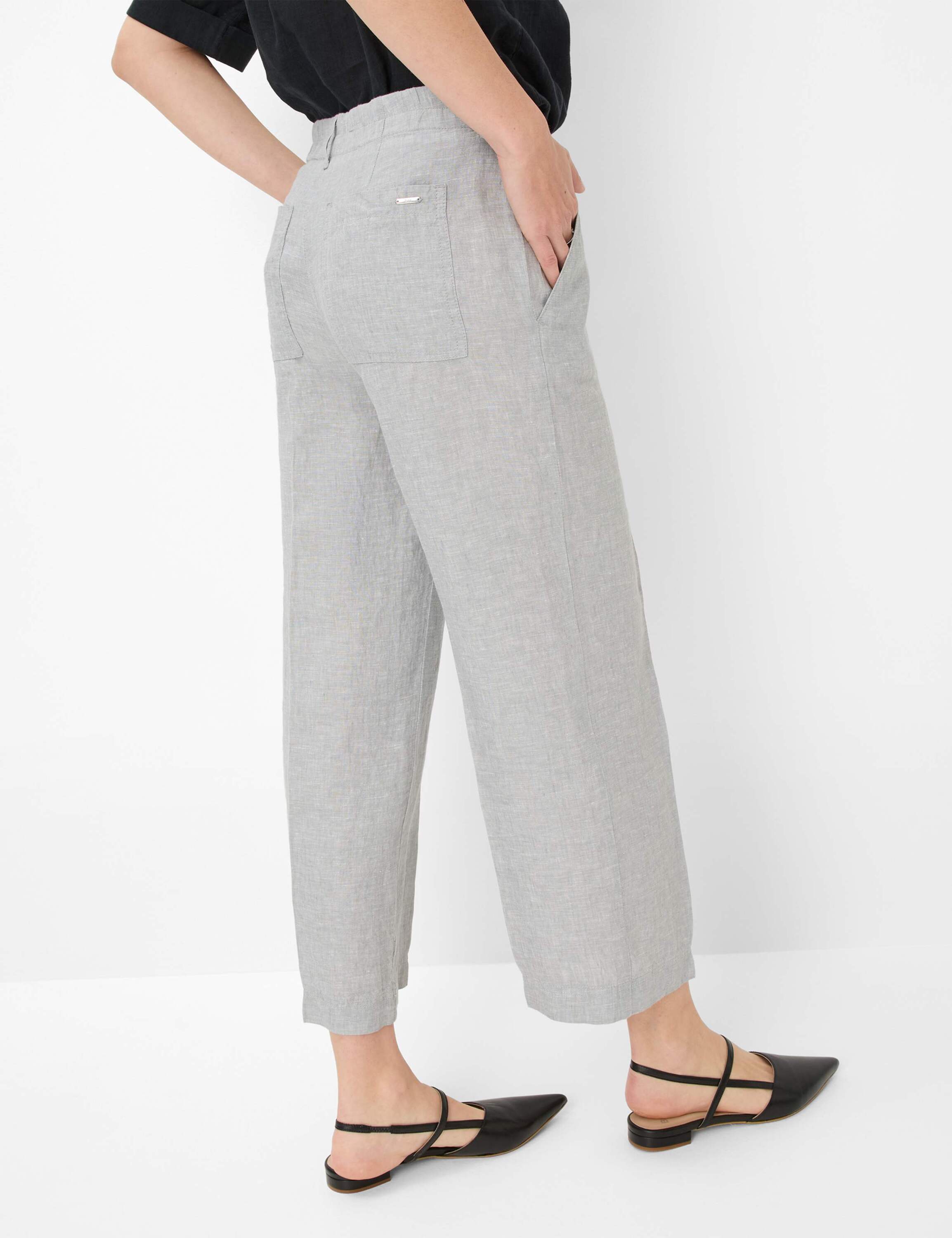 Grijze linnen broek Maine Brax