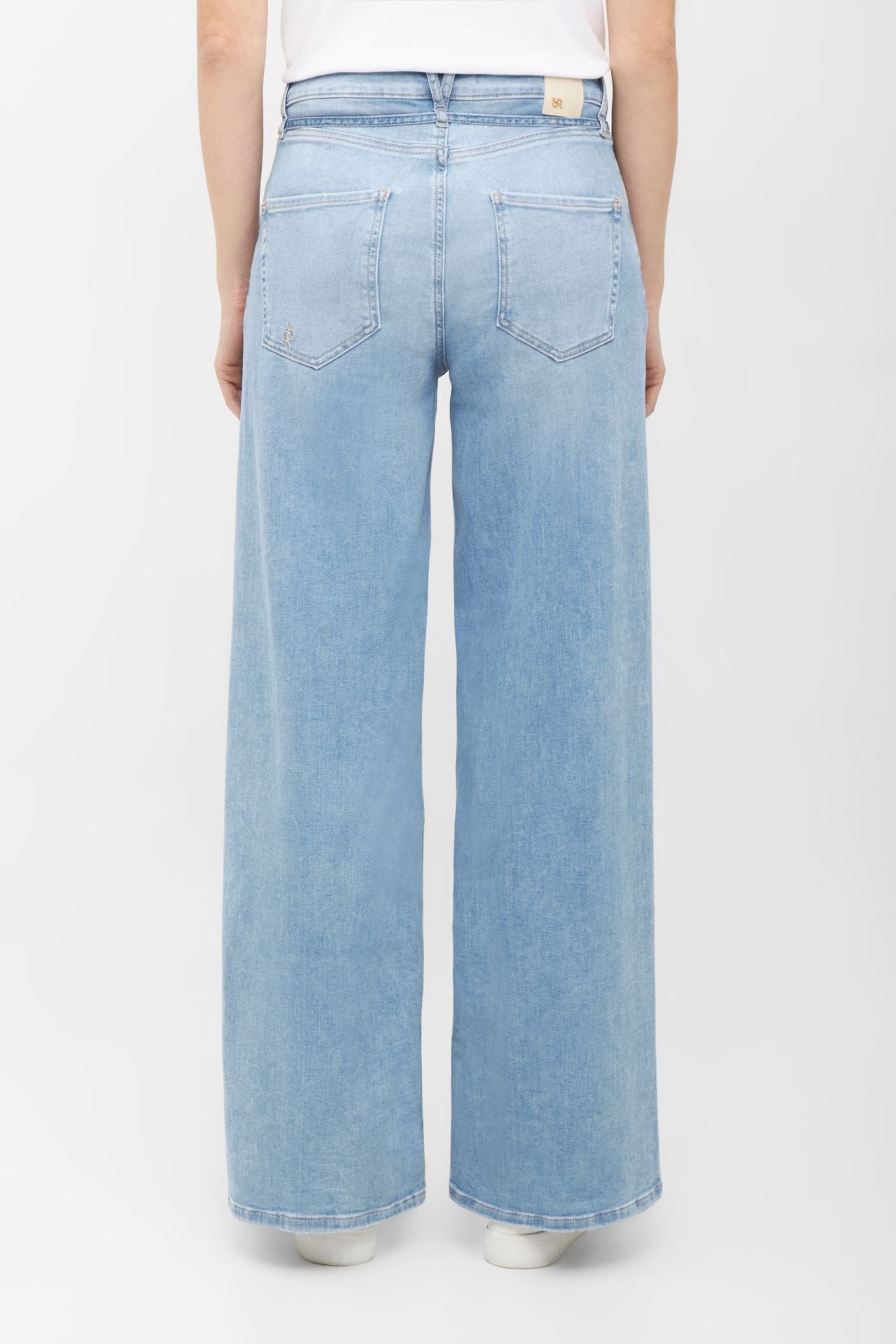 Blauwe wide leg jeans Sventy Belt Raffaello