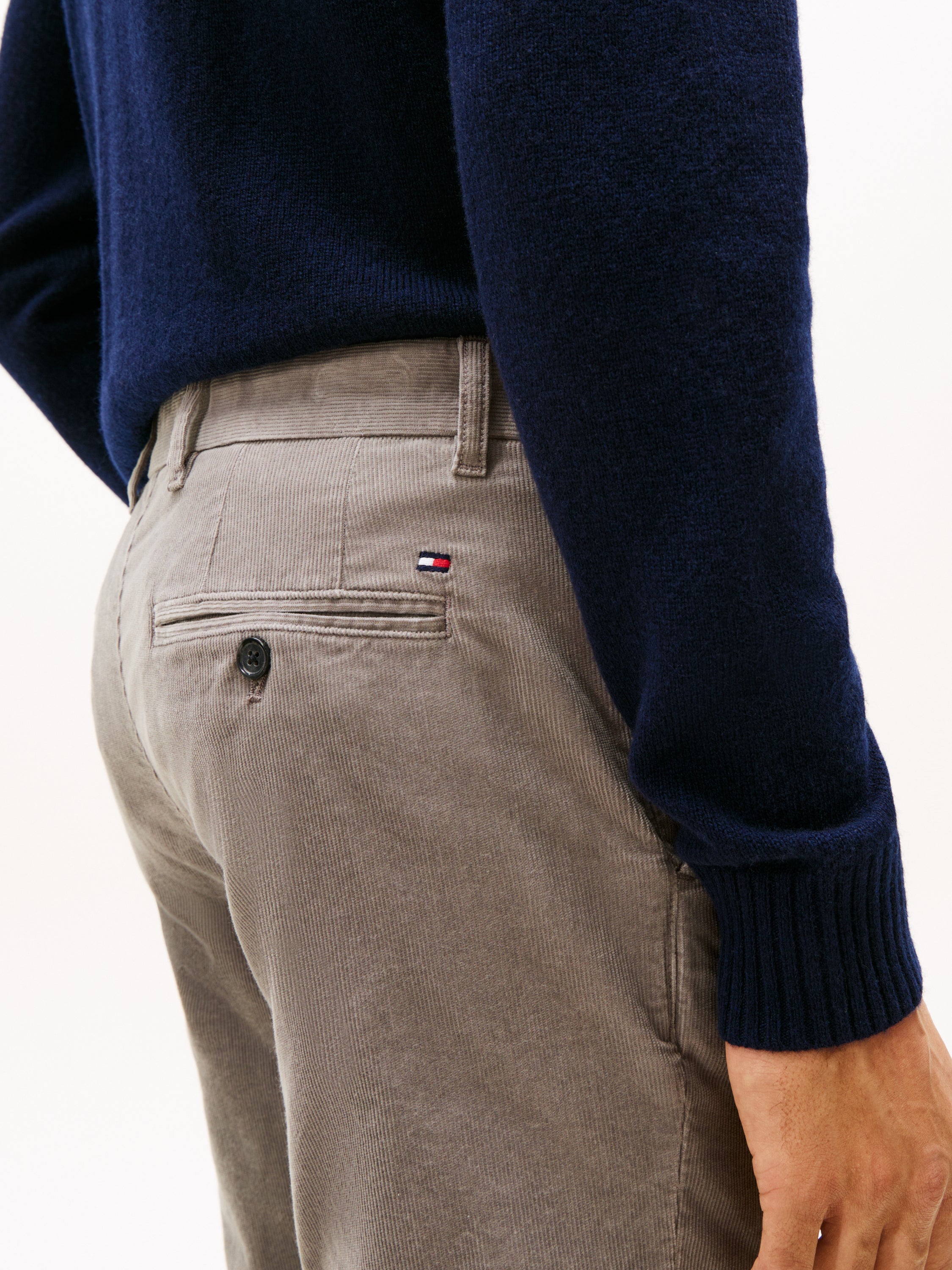 Grijze ribfluwelen broek Denton Tommy