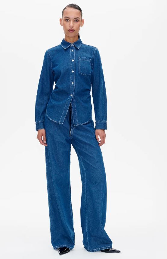 Donkerkleurige jeansblouse Maria Baum Und Pferdgarten