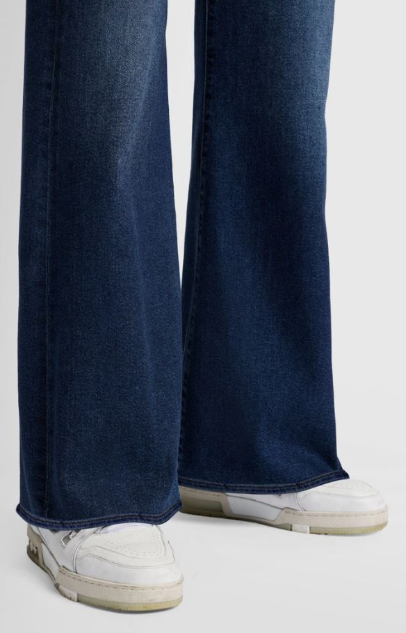 Donkerblauwe loose fit jeans met hoge taille For All Mankind