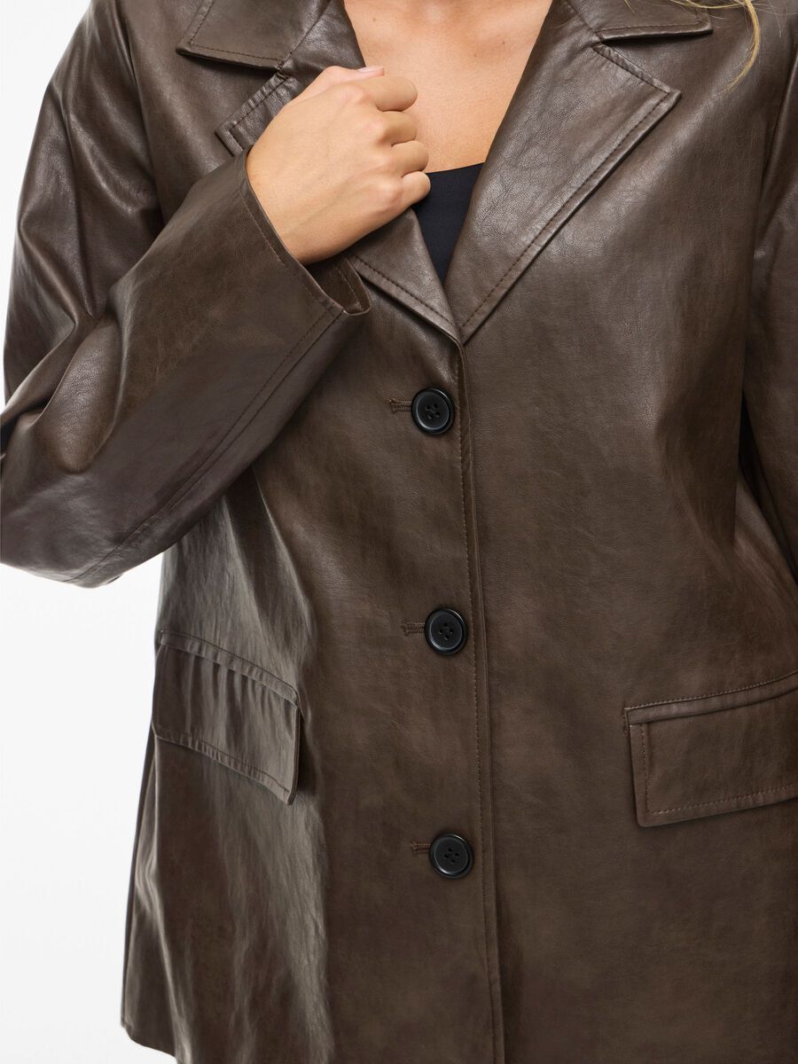 Bruine jas in leder look Viserma Vila