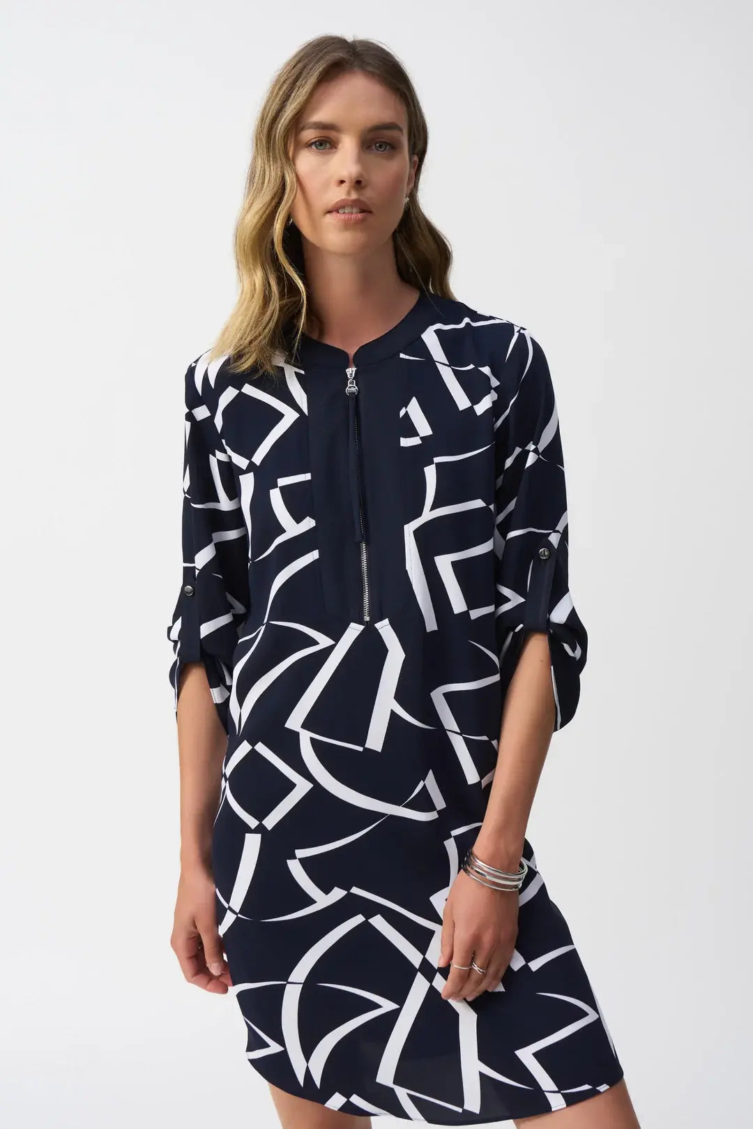 Blauw kleed met print Joseph Ribkoff