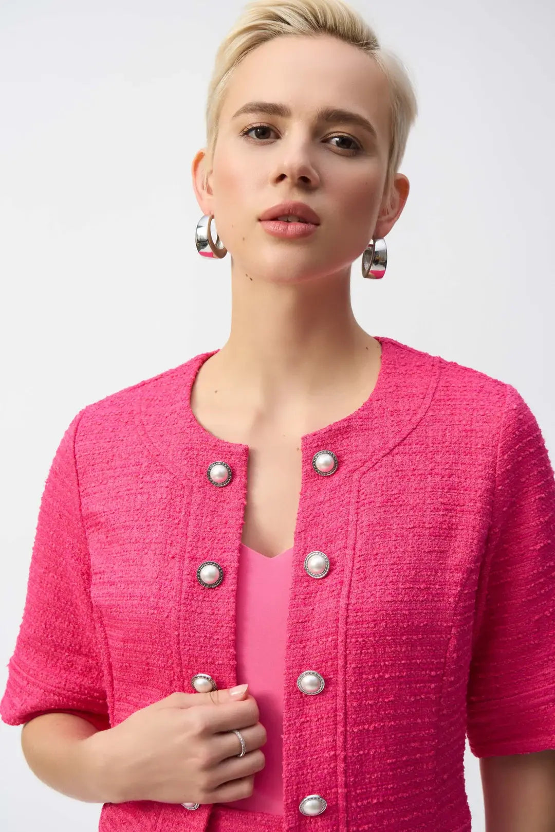 Fushia jas met korte mouwen Joseph Ribkoff