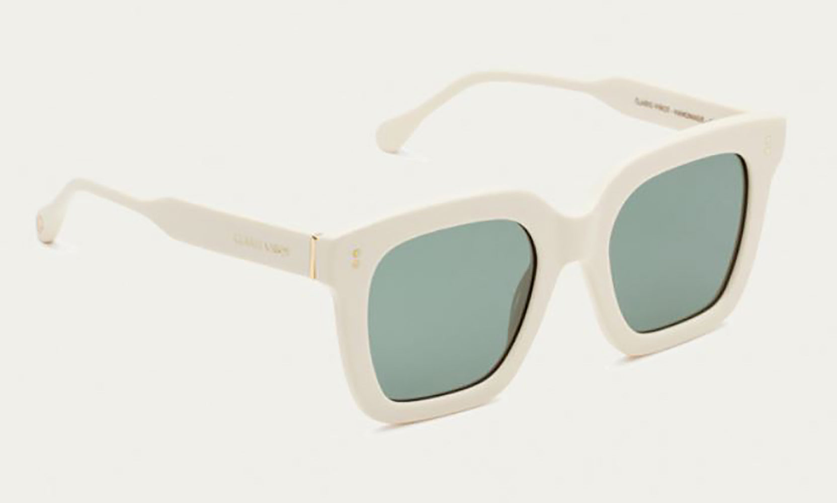 Lunettes de soleil ivoire à verres bleus Flores Claris Virot