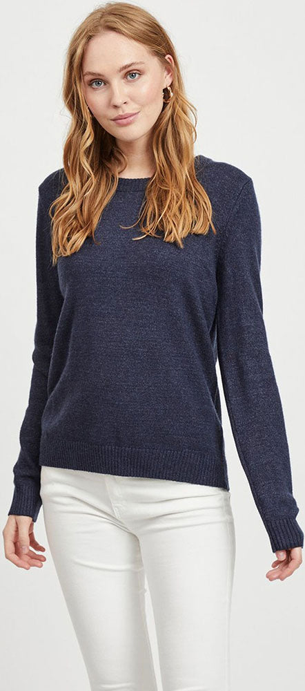 Pull bleu à col rond Villa