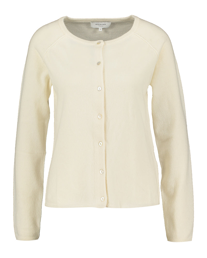 Cardigan en laine écru Rosemunde