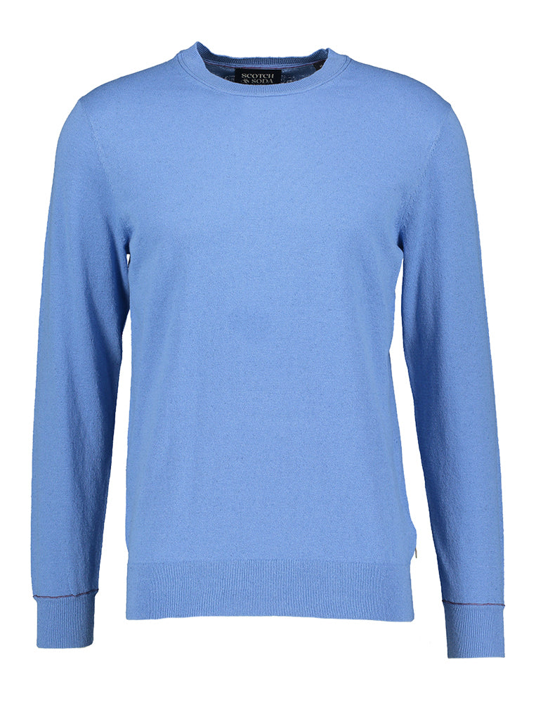 Pull Scotch &amp; Soda bleu clair en laine à col rond