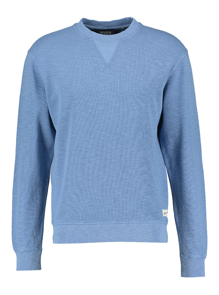 Pull en coton bleu clair à col rond Scotch &amp; Soda