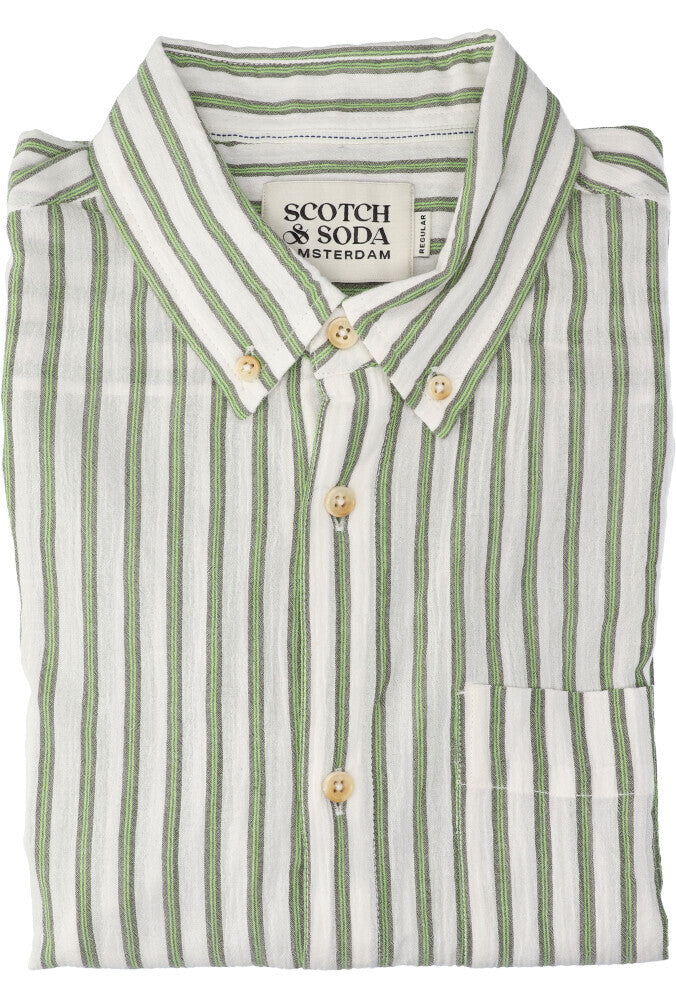 Chemise classique à rayures vertes Firefly Scotch &amp; Soda