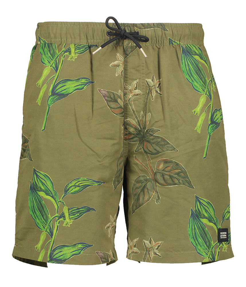 Short de bain Scotch &amp; Soda kaki à imprimé floral