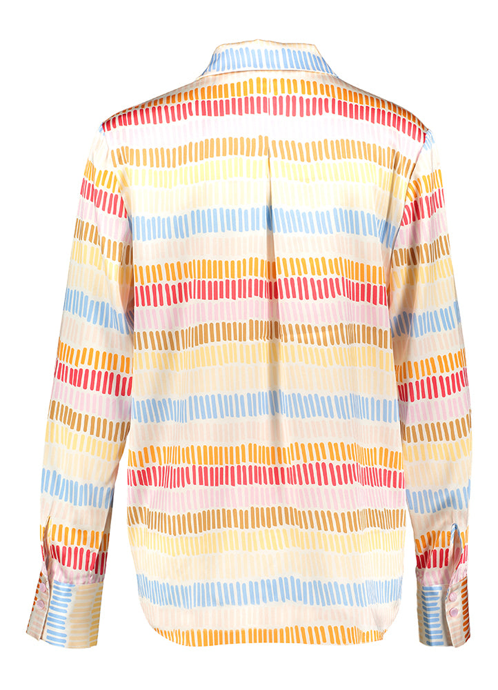 Wit bloes met kleurrijke strepen details Herzen's