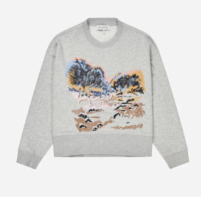 Grijze sweater met print Sazzily Munthe