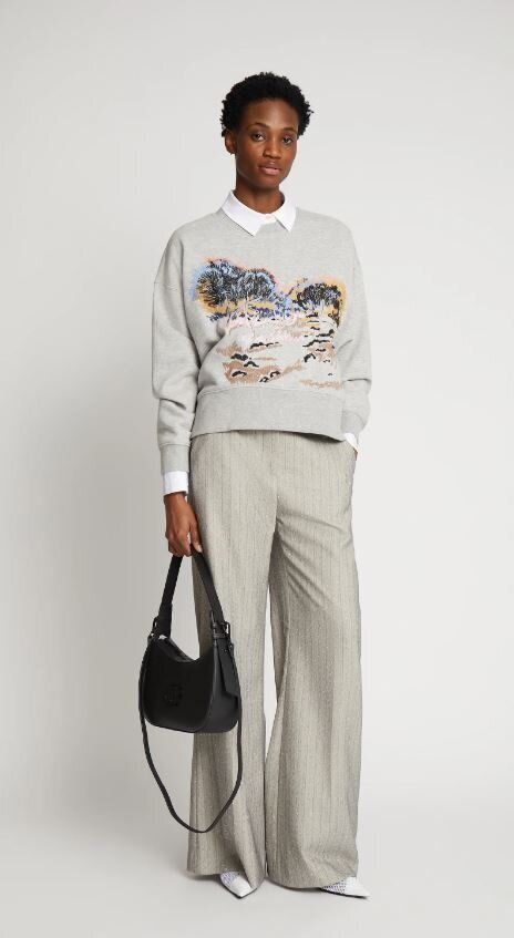 Pull gris imprimé Sazzily Munthe