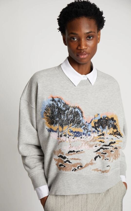 Pull gris imprimé Sazzily Munthe