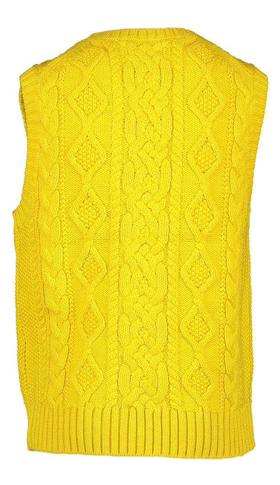 Débardeur jaune avec logo Ralph Lauren rose