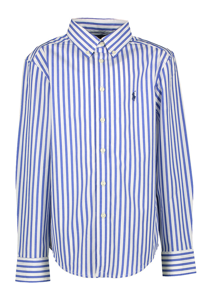 Chemise en coton rayée bleue et blanche Ralph Lauren