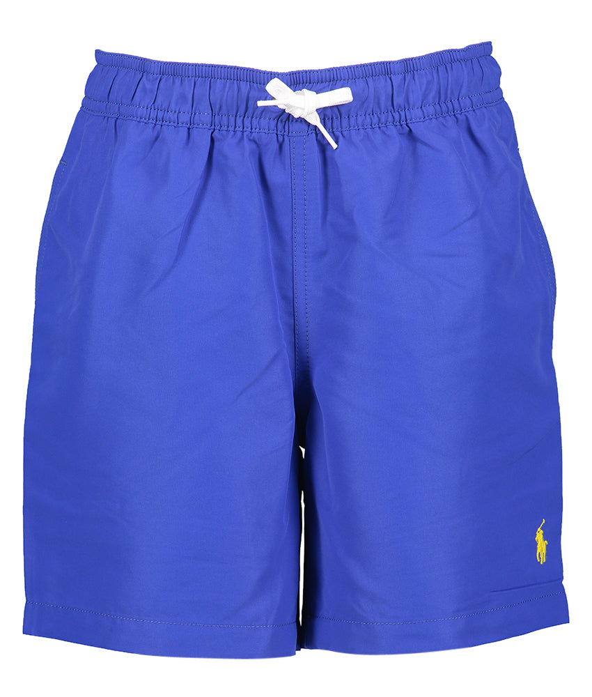 Maillot de bain bleu cobalt avec logo jaune de la marque Ralph Lauren