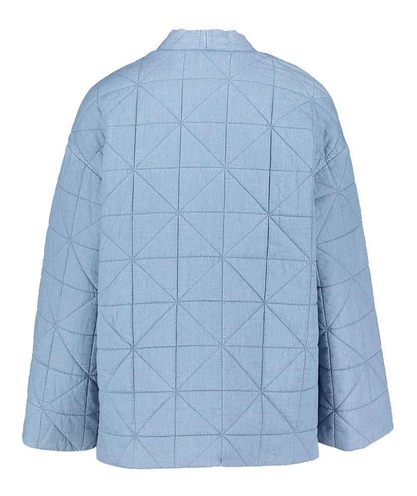 Blauwe oversized vest met structuur Hevira Ichi