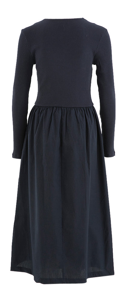 Robe longue bleu foncé Simone Phoebe Imprégnée de luxe