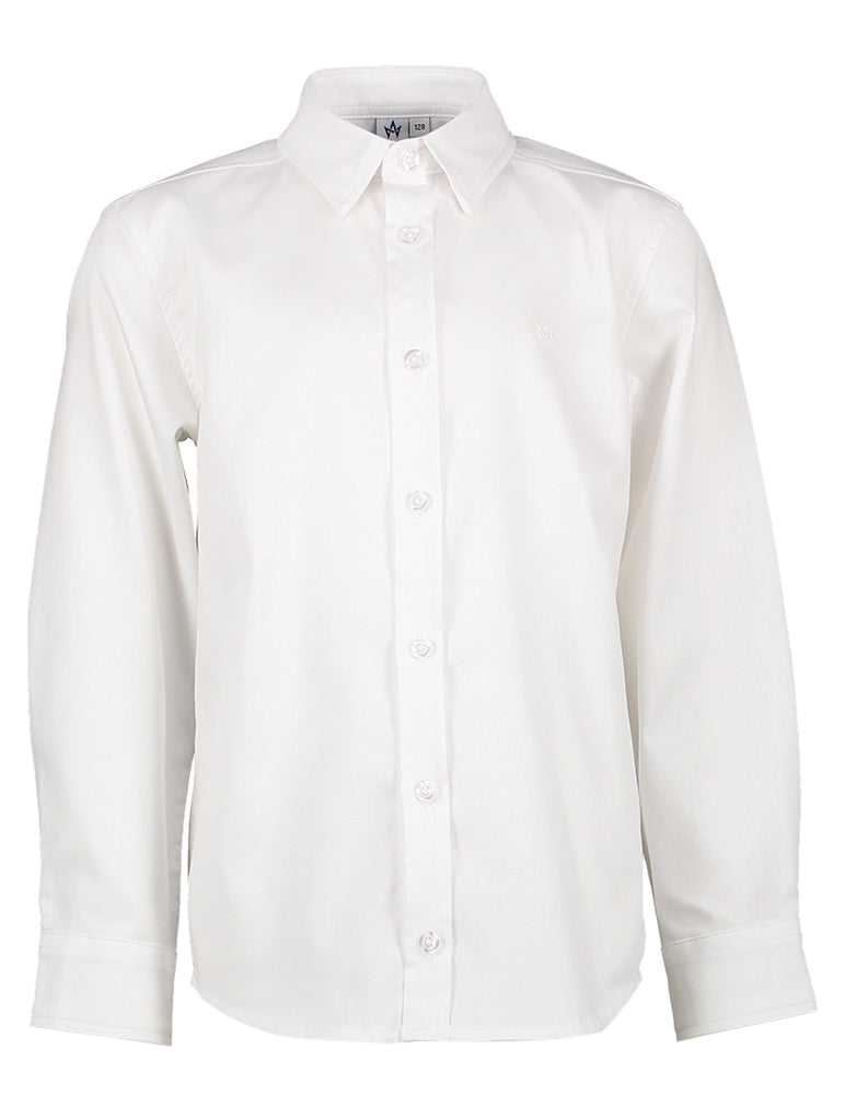 Chemise blanche en coton (coupe ajustée) à manches longues Charles Communion D-Lux