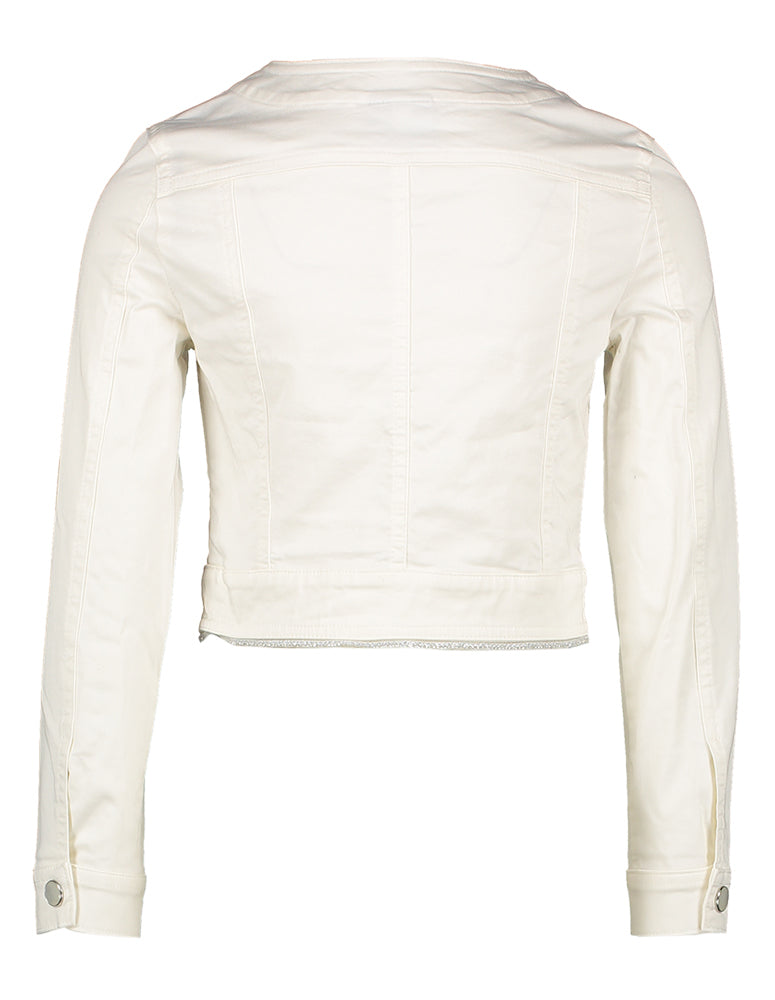 Ecru jasje met zilverkleurige details Communie Diamante Blu