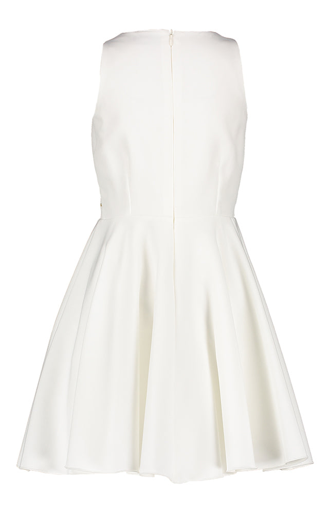 Ecru jurk met goudkleurige tailleband Communie Diamante Blu