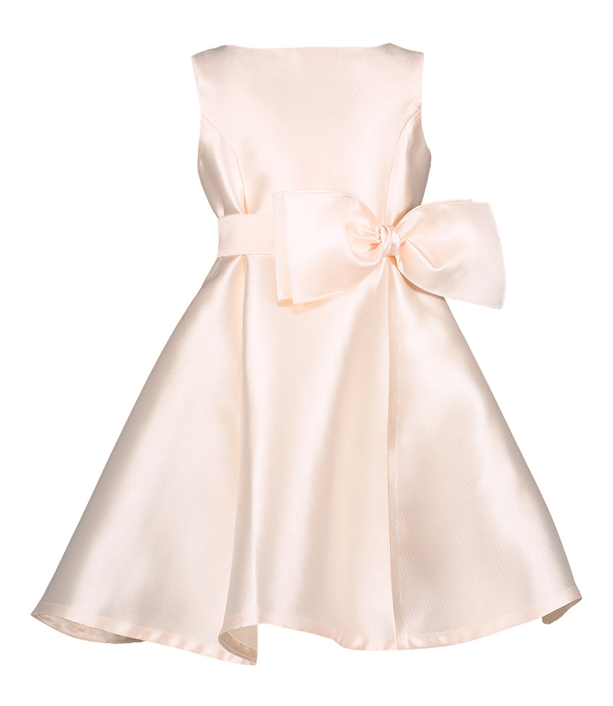 Lichtroze jurk met strik Communie Miss Leod