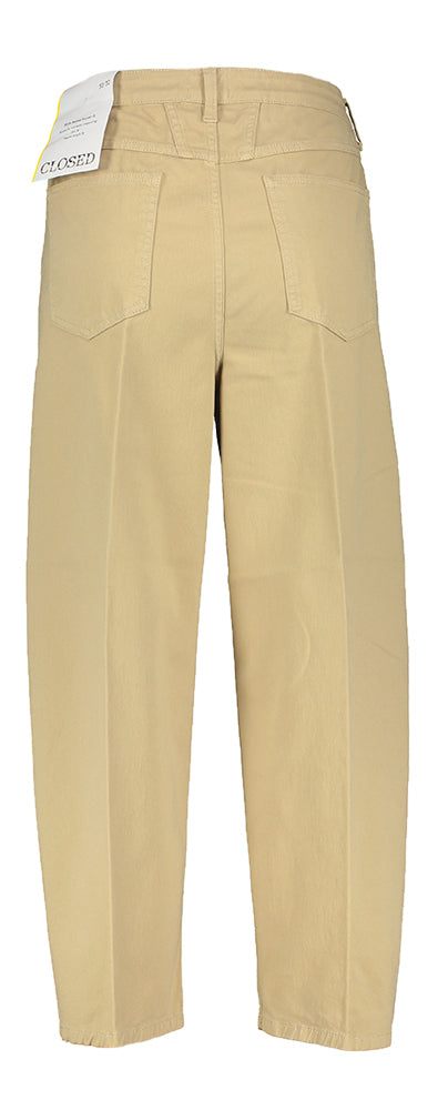 Beige relaxed fit cropped leg broek Stover Closed
