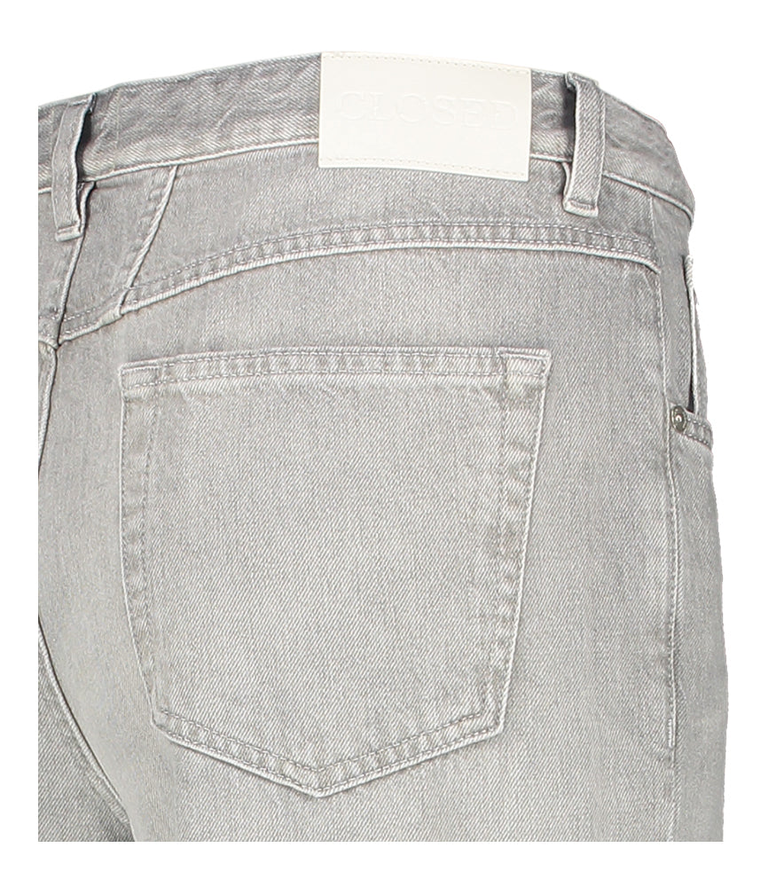 Jean gris coupe large taille haute fermé