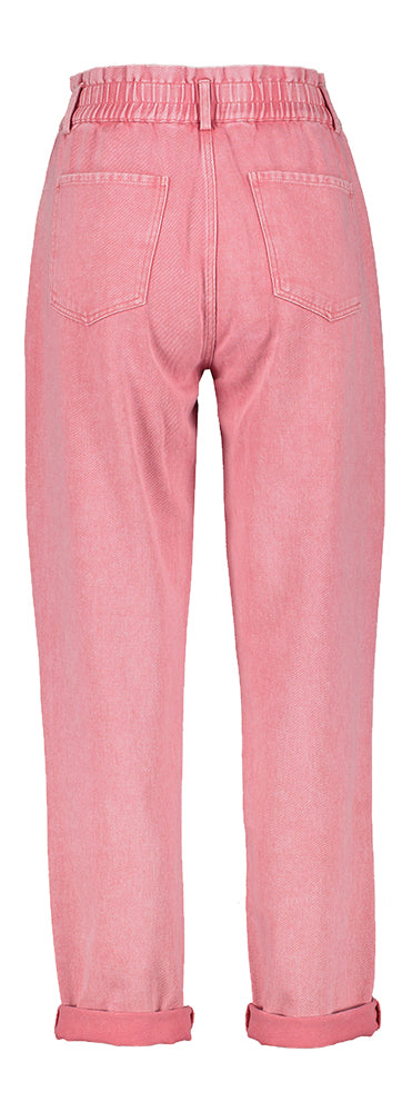 Roze jeans met hoge taille Solene Minus